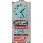 Horloge Rtro Happiness en bois 70 cm