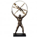 Figurine Gant Atlas en rsine aspect bronze 22 cm