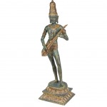 Figurine Shiva en rsine aspect bronze patin 40 cm