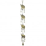 Carillon  Clochettes lphant et perles de bois 90 cm