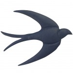 Dcoration murale Hirondelle en mtal noir 24 x 19 cm