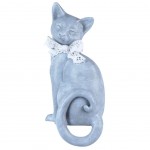 Figurine Bord de meuble Chat Gris 23 cm