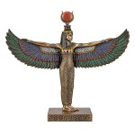 Figurine d�esse Isis ail�e �gyptienne aspect bronze 25 cm