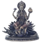 Figurine Ganga en rsine aspect bronze 21 cm