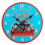 Horloge Vintage en verre Motorcycle Custom 30 cm