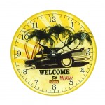 Horloge en verre Welcome To Florida - 17 cm