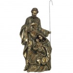 Figurine Nativit en rsine dore orne de petits miroirs 46 cm