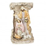 Crche Jsus Marie et Joseph dans grotte 22 cm