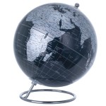 Globe Terrestre décoratif moderne noir et gris - 23 cm