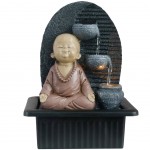 Fontaine Moine Bouddhiste en résine 28 cm