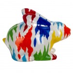 Tirelire Lapin Pop Art en cramique 15 cm