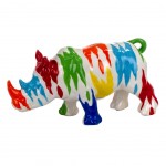 Tirelire Rhinocros Pop Art en cramique 14 cm