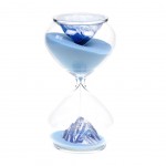 Sablier style pur en verre avec sable Bleu - 17 cm