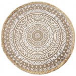 Set de table rond en toile de jute bordure tresse