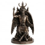 Figurine Baphomet en rsine aspect Bronze 23 cm