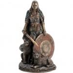 Figurine Freya en rsine aspect Bronze 21 cm