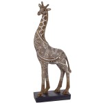 Girafe de dcoration en rsine marron 35 cm