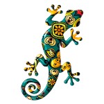 D�coration murale gecko en m�tal multicolore 45 cm
