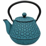 Th�i�re japonaise en fonte bleu p�trole clair 60 cl avec infuseu