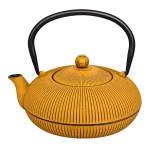 Th�i�re japonaise en fonte �maill�e moutarde 1,2 L avec infuseur