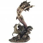 Figurine Yemaya Desse des ocans en rsine aspect bronze 25 cm
