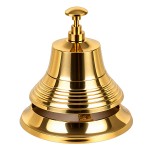 Cloche de comptoir en laiton dor� � poussoir 12,5 cm