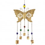 Carillon  Clochettes Papillon en mtal dor