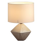 Lampe  poser Zenda en cramique argente 32 cm