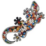 Salamandre murale en mosaques 48.5 cm