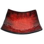 Coupelle dcorative en mosaque de verre rouge 29 cm