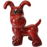 Statuette chien en cramique rouge 25 cm