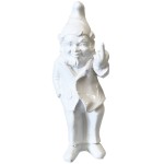 Petite statuette Lutin grossier blanche en rsine 19 cm