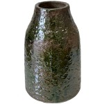 Vase vert vitrifi fabrication artisanale 22 cm