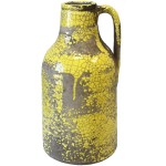 Vase jaune vitrifi fabrication artisanale 29 cm