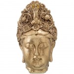 Grande Tte de Bouddha dore et patine 67 cm