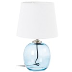 Lampe en verre Bleu - Abat jour en lin