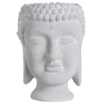 Cache pot tte de Bouddha gris 32 cm