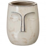 Vase Visage couleur crème en céramique 15 cm