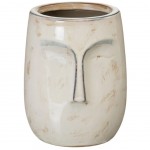 Vase Visage couleur crème en céramique 18 cm