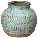 Vase patin de couleur Bleu en cramique 13.5 cm