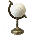 Globe dcoratif en Mtal 25 cm - Crme et Or