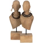 Ensemble de 2 bustes de Femmes Africaines en bois de manguier