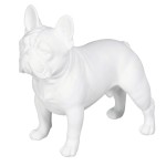 Figurine Bulldog en rsine blanche 20 cm