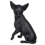 Figurine Chihuahua en rsine noire 24 cm