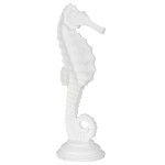 Figurine hippocampe en rsine blanche 31 cm
