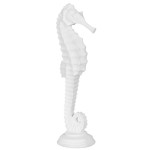 Grand hippocampe en rsine blanche 45 cm