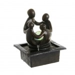 Fontaine Lumineuse Famille en polyrsine 26 cm