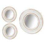 Ensemble de 3 miroirs muraux blanc et or