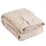 Couvre Lit flanelle ctele sherpa Beige - 220 x 240 cm