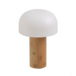 Lampe LED en bambou naturel  forme champignon